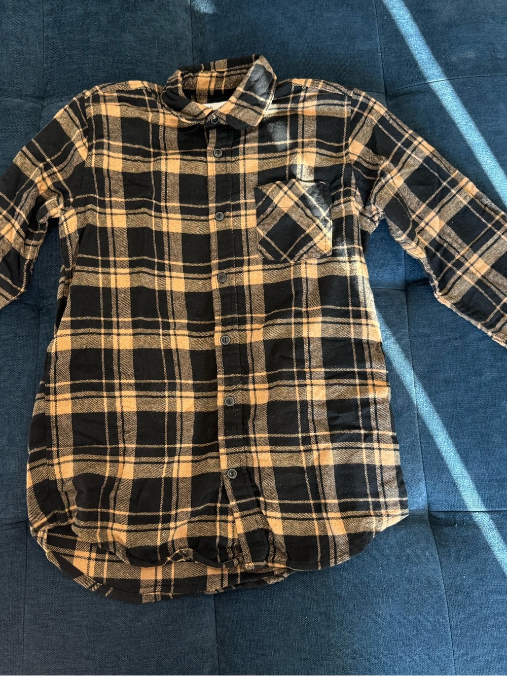 GAP Black and Brown Plaid Button-Down Shirt